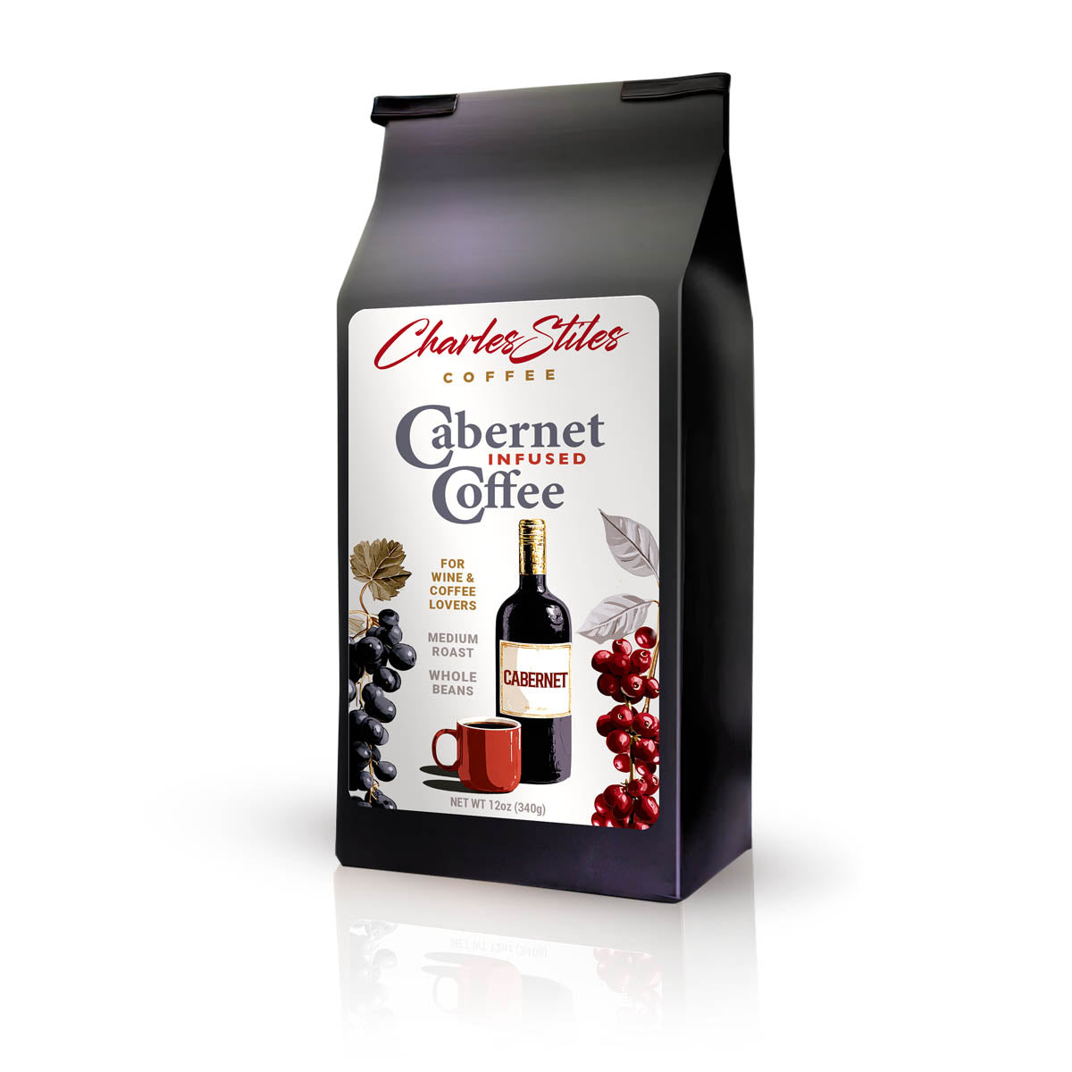 Cabernet Infused Coffee - 12oz - Medium Roast – Charles Stiles Coffee