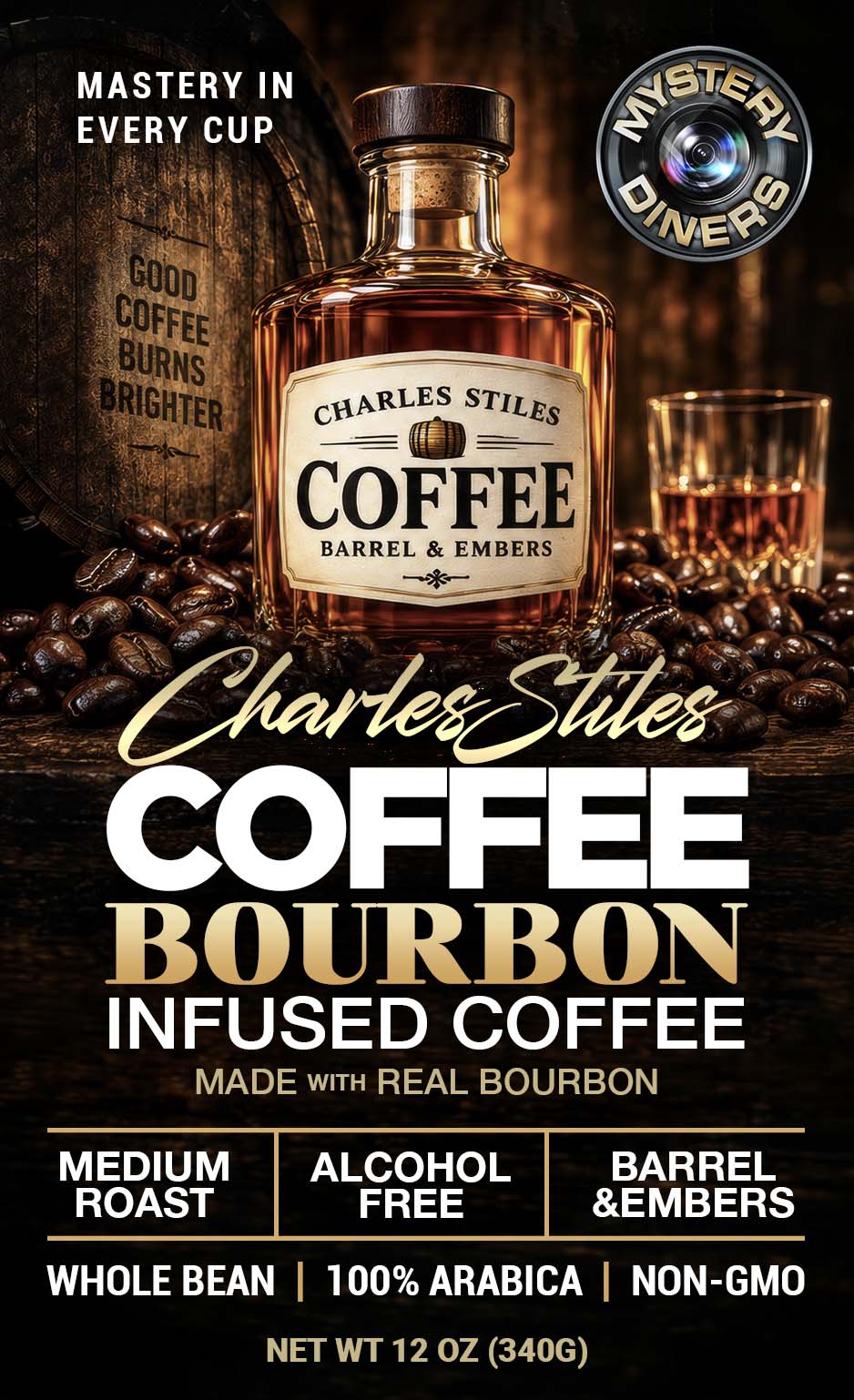 Bourbon Infused Coffee - 12oz - Medium Roast