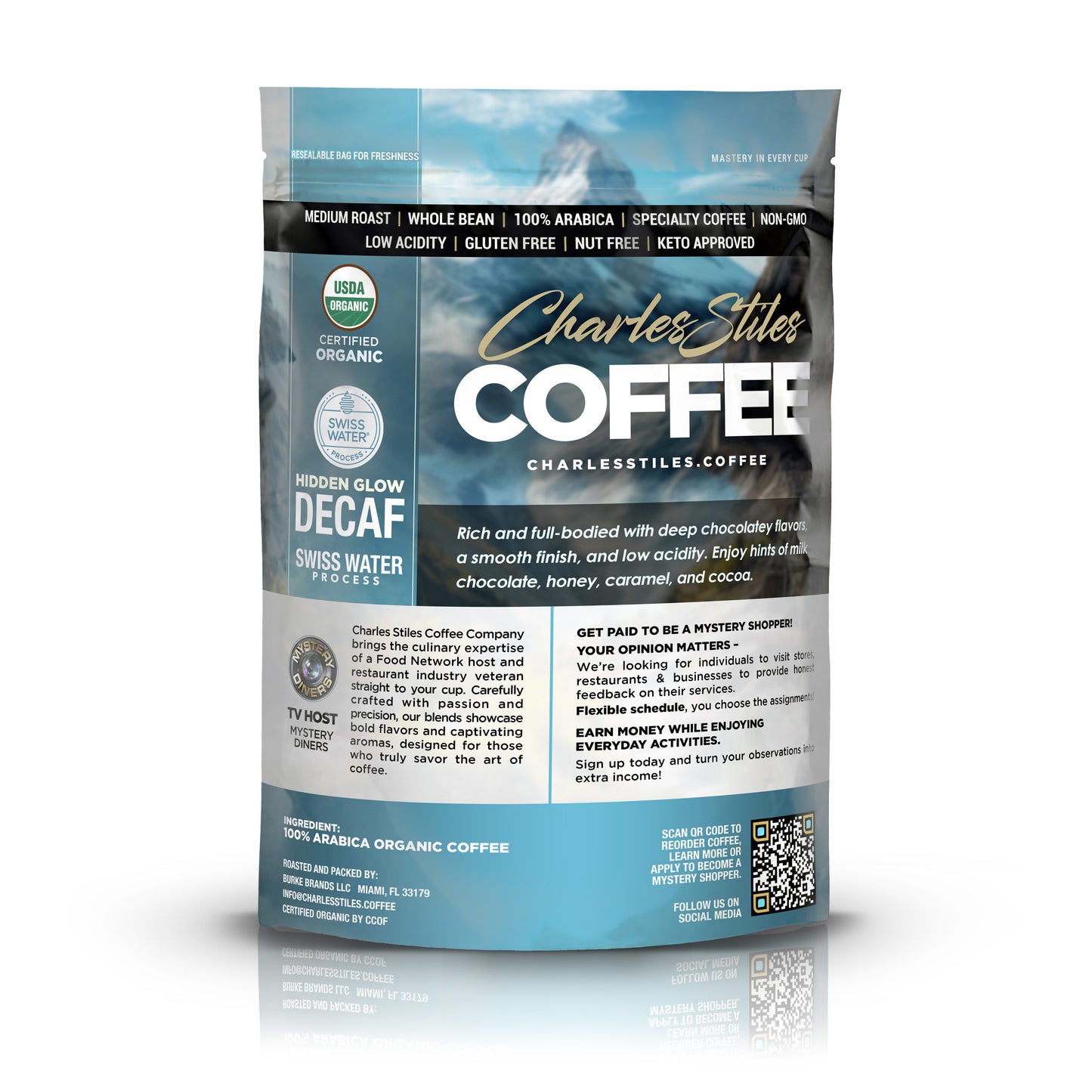 2LB Charles Stiles Organic Decaf Coffee