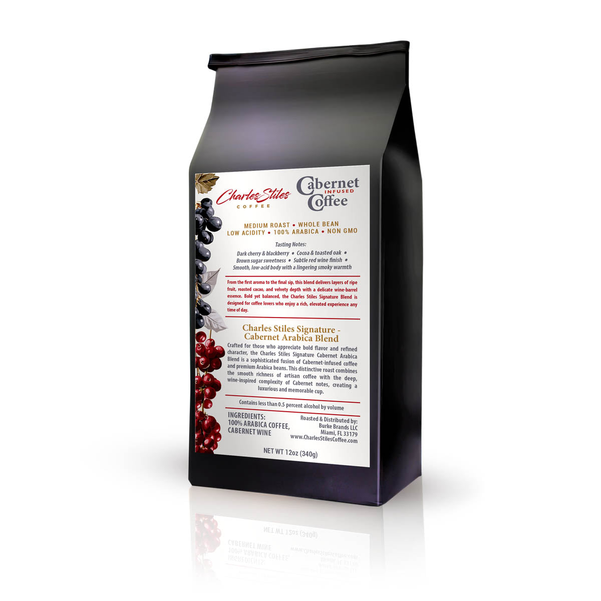 Cabernet Infused Coffee - 12oz - Medium Roast – Charles Stiles Coffee